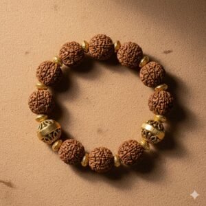 Premium Gold-Plated Rudraksha Bracelet for Men